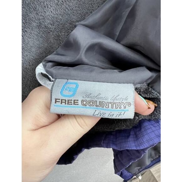 Womens Free Country Jacket Size Medium Purple Faux Fur Softshell Zip Up - Picture 4 of 10